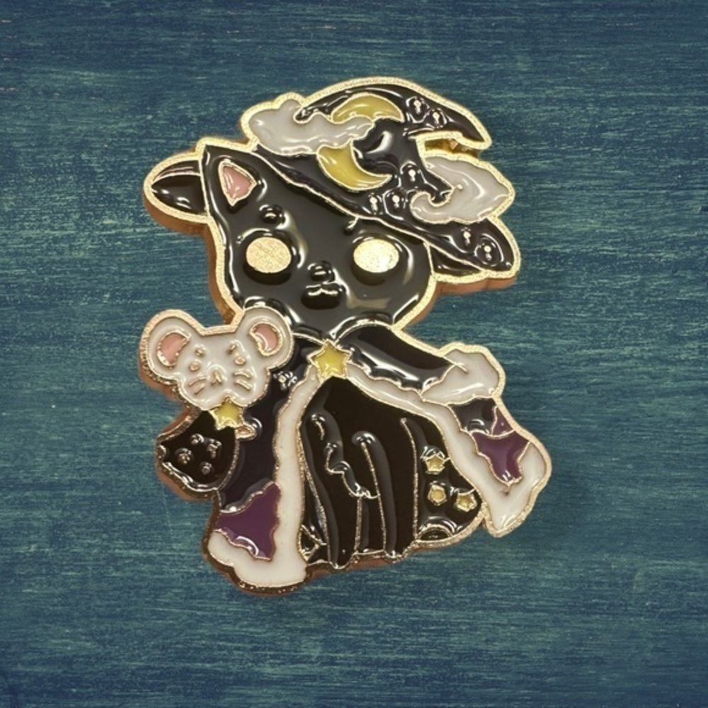 4/$25 Kitty Witch Enamel Pin (Enlarged in cover shot)